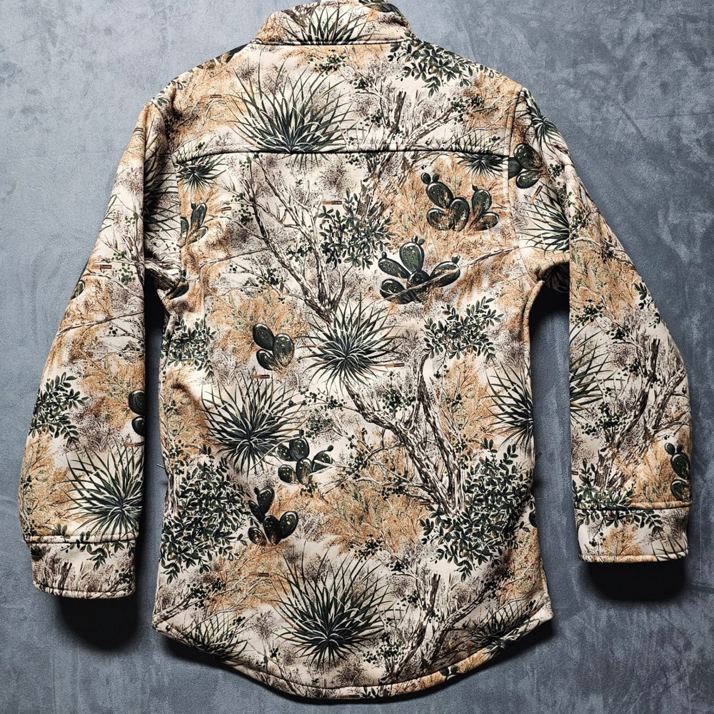 GameGuard Outdoors Desert Camo Cactus Print Full Zip Jacket Small Tan Green